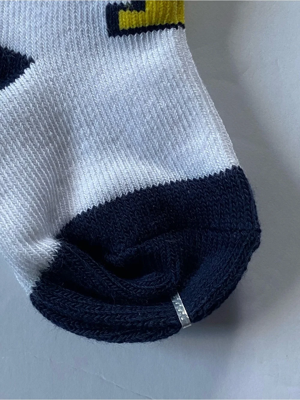 Trinity College Baby Socks 3-6 Months New Bantams Logo “T” Yellow Blue NWT